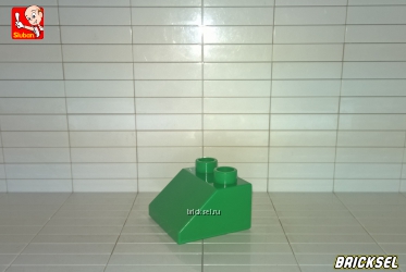 Кубик скос 2х2 в 1х2 зеленый