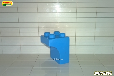 Юнико Расширительный кубик из 1х2 в 2х2 закругленный голубой, Оригинал UNICO, очень редкий