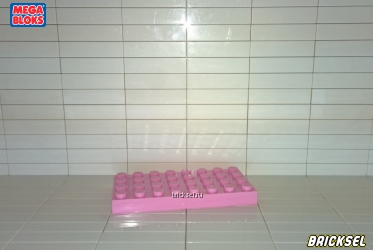 Пластинка-переходник с дупло 2х4 на мелкое 4х8 лего розовая (универсальная крупное/мелкое лего, вставка в большую пластину переходник)