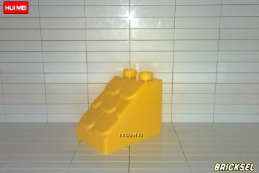 Кубик скос-крыша с черепицей 2х3 в 1х2 желтый