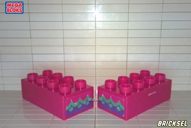 Комплект 2 кубика 2х4 розовые перламутровые с узором с торца