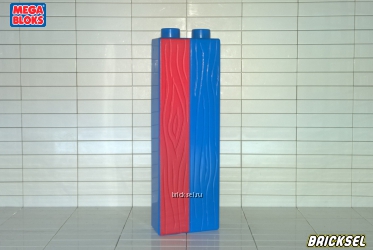 Стена-колонна деревянная 1х2 узкая сине-красная