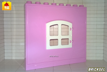Стена 1х8 розовая с белым окном