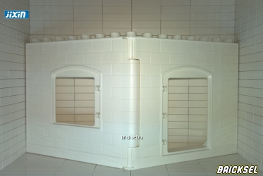 Стена двойная кирпичная окно-дверь белая