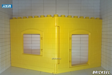 Стена двойная кирпичная окно-дверь желтая
