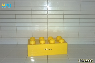 Кубик 2х4 желтый