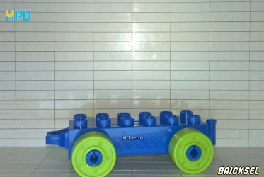 Колесная база 2х6 классическая с салатовыми колесами синяя