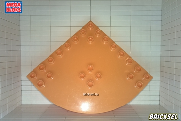 Мега Блокс Пластина 8х8 четверть круга светло-оранжевая, Оригинал MEGA BLOKS, очень редкая