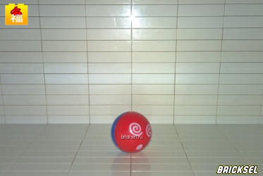 Мячик, шар для трека красно-синий с удивленным смайликом