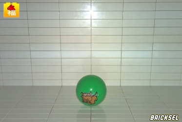 Мячик, шар для трека с бычком зеленый