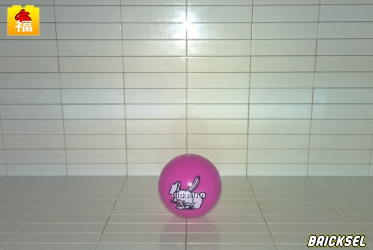 Мячик, шар для трека розовый с кроликом