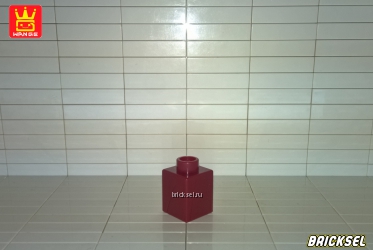 Кубик 1х1 бордовый