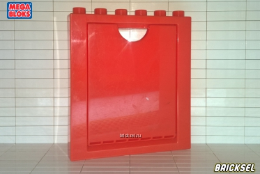 Мега Блокс Стенка 1х6 с откидной рампой красная, Оригинал MEGA BLOKS