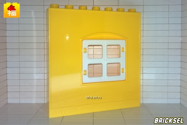 Стена 1х7 с двустворчатым окном желтая