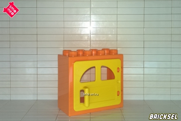 Окно 2х4 с желтой створкой оранжевое