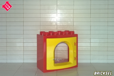 окно 2х4 с замковой желтой створкой красное
