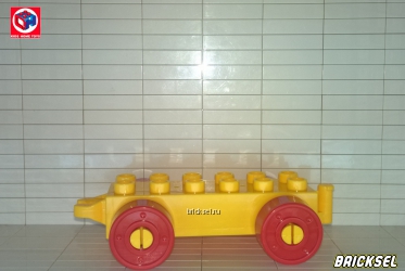 Колесная база 2х6 с красными колесами желтая