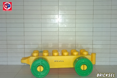 Колесная база 2х6 с зелеными колесами желтая