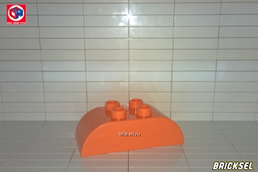 Кубик-верхушка скос 2х4 скругленный оранжевый