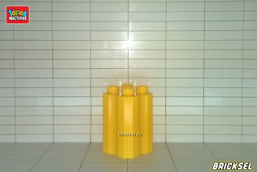 Кубик ствол пальмы 2х2 желтый, колонна рельефная (высота не стандартная)