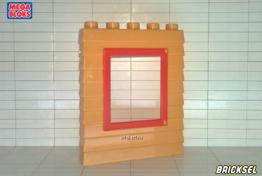 Стена-окно 1х5 с сайдингом светло-коричневая