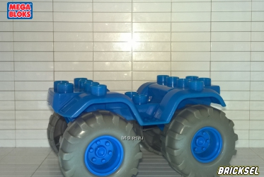 Колесная база джипа, трактора, вездехода с серыми колесами синяя