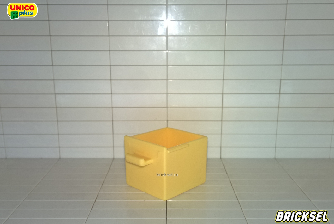 Юнико Ящик тумбы, шкафа, становится на штырьки как корзина для белья светло-желтый, Оригинал UNICO, очень редкий