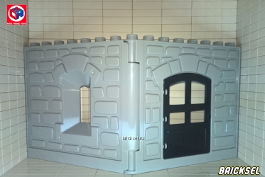 Стена замка/фермы каменная серая с черной дверью