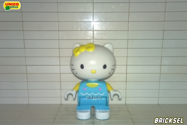 Юнико Кошечка Китти с желтым бантом и в голубом комбинезоне  из Hello Kitty, Оригинал UNICO