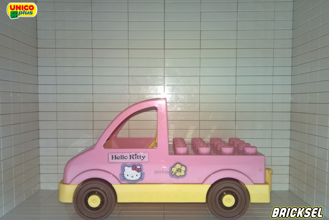 Юнико Пикап Hello Kitty розовый с коричневыми колесами, Оригинал UNICO