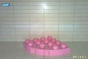 Пластина скругленная 4х4 розовая