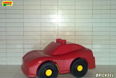Машинка красная с черными колесами без наклеек
