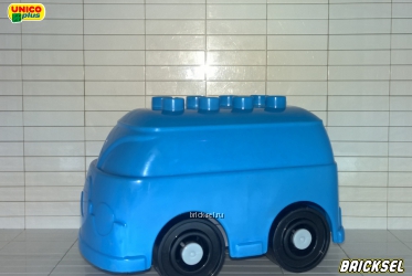Юнико Автобус ярко-голубой с черными колесами без наклеек, Оригинал UNICO