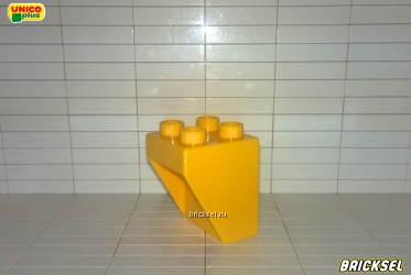 Кубик скос обратный из 1х2 в 2х2 темно-желтый