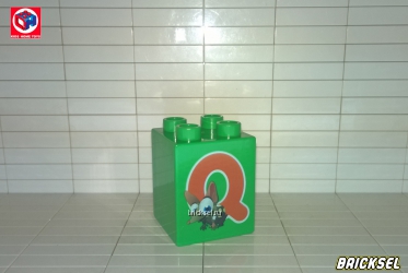 Кубик "Буква Q" 2х2х2 зеленый