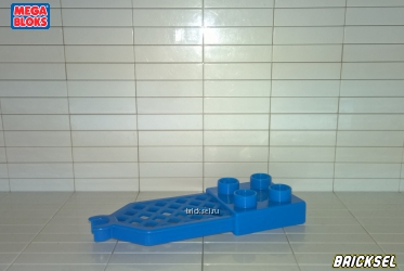 Мега Блокс Пластинка решетка с клипсой на толстую ось ярко-голубая, Оригинал MEGA BLOKS