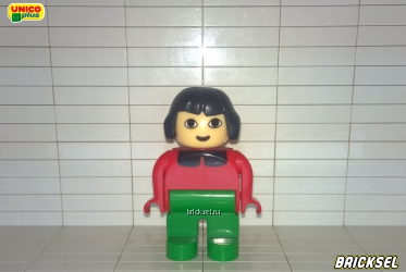 Юнико Женщина в красном свитере и зеленых брюках, Оригинал UNICO