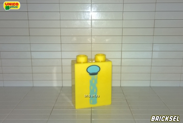 Юнико Кубик кран со льющейся водой 1х2х2 желтый, Оригинал UNICO