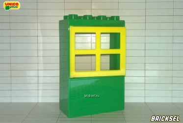 Юнико Окно высокое зеленое с желтой рамой, Оригинал UNICO