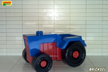Юнико Трактор сине-красный с черными колесами, Оригинал UNICO