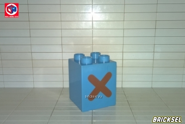 Кубик Знак "Х" 2х2х2 голубой