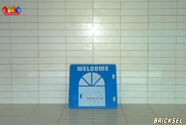 Дверь с надписью Welcome синяя