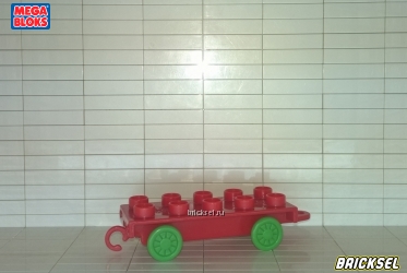 Колесная база 2х5 для рельс паровозика Томаса с салатовыми колесами красная