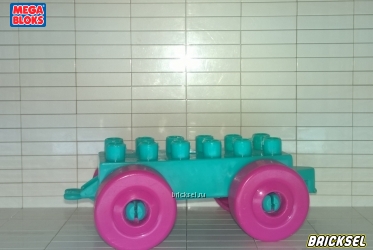 Колесная база 2х6 с розовыми колесами бирюзовая