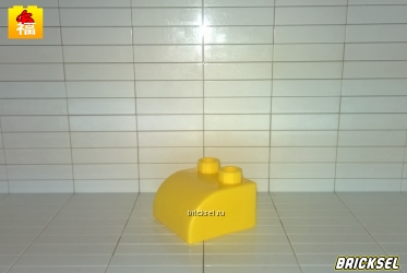 Кубик скос 2х2 в 1х2 закругленный желтый