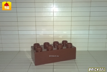 Кубик 2х4 темно-коричневый