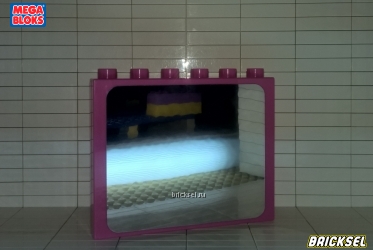 Мега Блокс Зеркало квадратное 1х6 розовое, Оригинал MEGA BLOKS, редкое