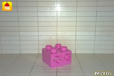 Кубик переходник 2х2 розовый
