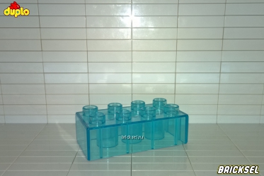 Кубик 2х4 прозрачный голубой