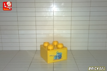 Слубан Дупло Кубик 2х2 с совком и лопаткой желтый, Аналог SLUBAN